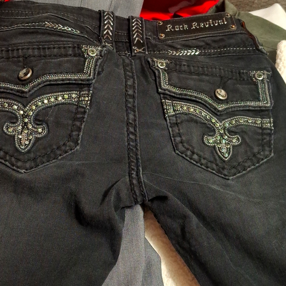Rock revival pants black